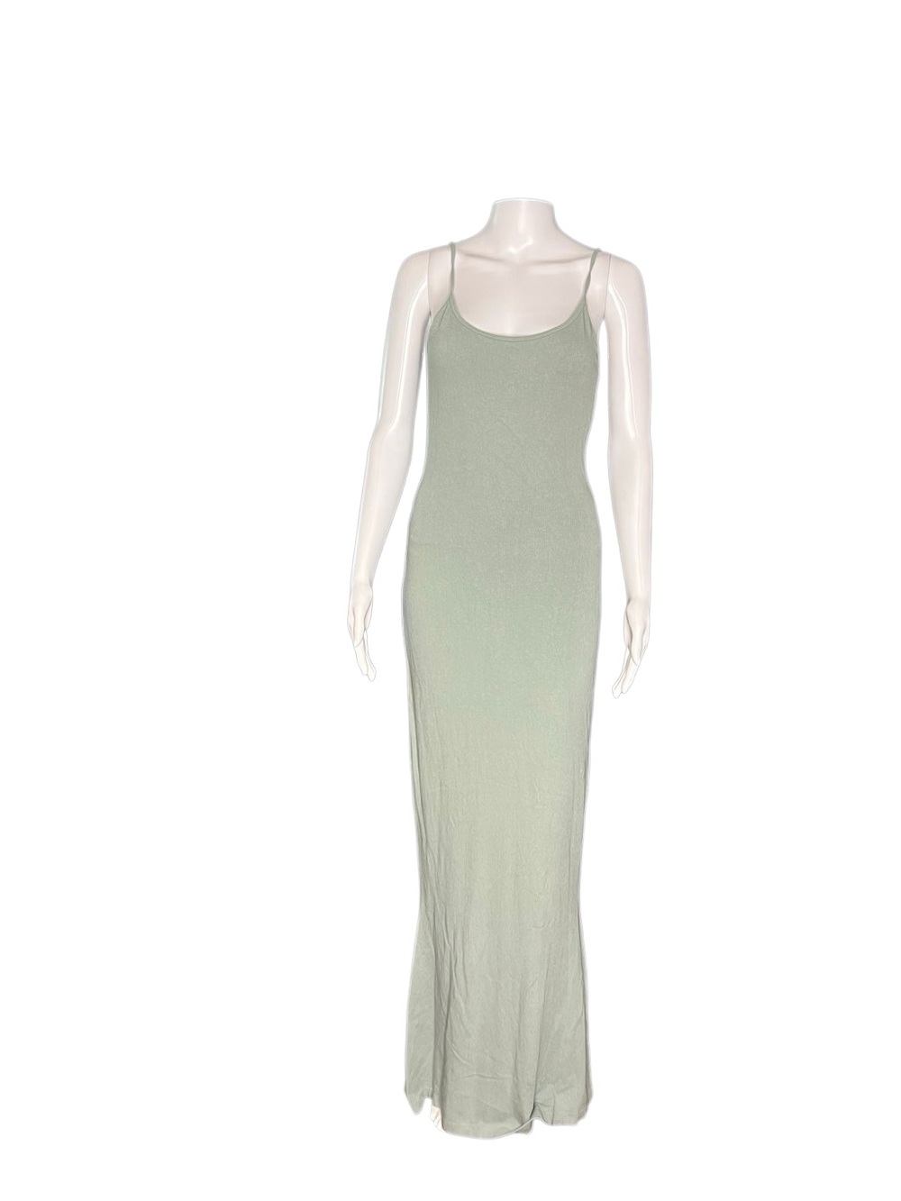 And Now This Sleek Sage Maxi Slip Dress with Thin Straps Large